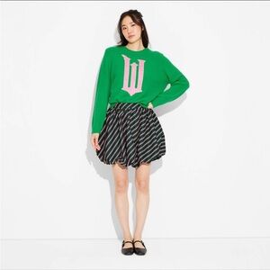 BNWT Wicked Striped Bubble Graphic Mini Skirt in Green size M